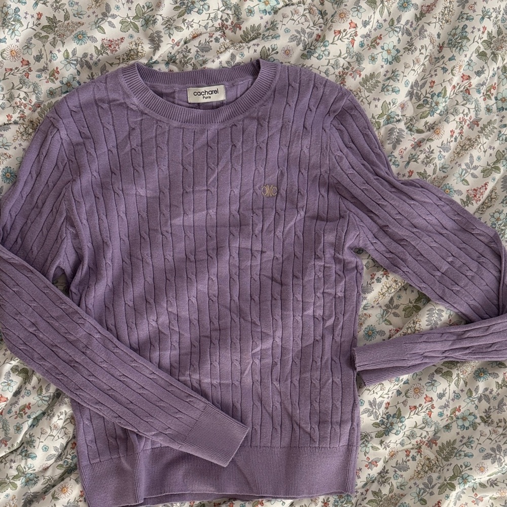 Women's Lavender Cable Knit Sweater